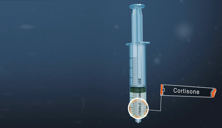 Syringe of cortisone.